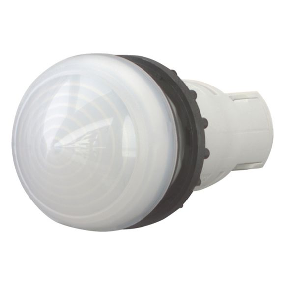 Voyant lumineux, RMQ-Titan, Saillant, à verrine conique, sans voyants lumineux, pour lampes à incandescence, lampes au néon et LED jusqu'à 2,4 W, Avec culot de lampe BA 9s, blanc-Lire la description