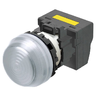 Voyant Ø22mm semi-sphérique blanc led blanche 230Vac push-in-Lire la description