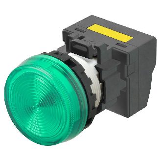 Voyant Ø22mm plat vert led verte 110Vac push-in-Lire la description