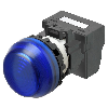 Voyant Ø22mm semi-sphérique bleu led bleue 24Vac/dc push-in