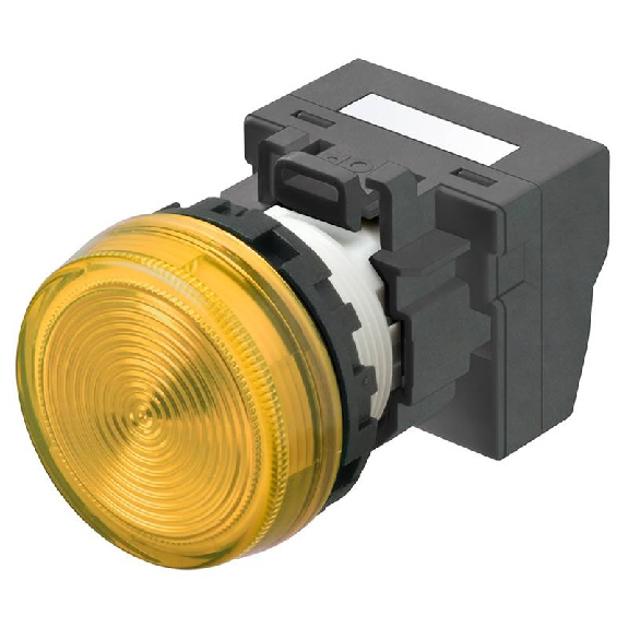 Voyant Ø22mm plat jaune led jaune 24Vac/dc push-in-Lire la description