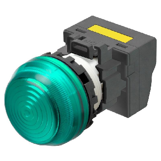Voyant Ø22mm semi-sphérique vert led verte 230Vac push-in-Lire la description