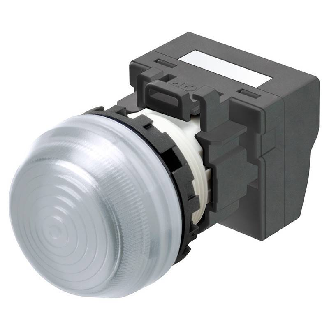 Voyant Ø22mm semi-sphérique blanc led blanche 24Vac/dc push-in-Lire la description