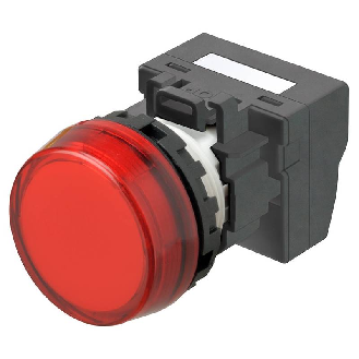 Voyant Ø22mm plat marqué rouge led rouge 24Vac/dc push-in-Lire la description