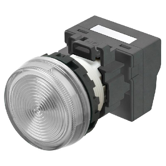 Voyant Ø22mm plat blanc led blanche 24Vac/dc push-in-Lire la description