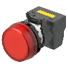 Voyant Ø22mm plat marqué rouge led rouge 230Vac push-in