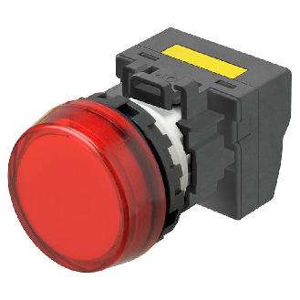 Voyant Ø22mm plat marqué rouge led rouge 230Vac push-in-Lire la description