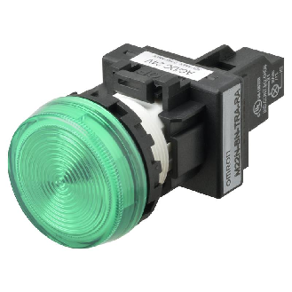 Voyant Ø22mm plat vert led verte 12Vac/dc bornes à vis-Lire la description