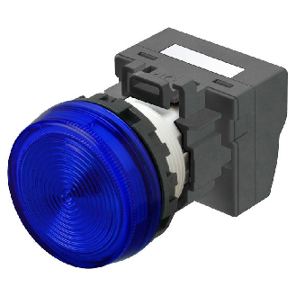 Voyant Ø22mm plat bleu led bleue 24Vac/dc push-in-Lire la description