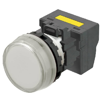 Voyant Ø22mm plat marqué blanc led blanche 230Vac push-in-Lire la description