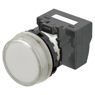 Voyant Ø22mm plat marqué blanc led blanche 24Vac/dc push-in-Lire la description