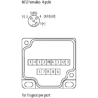 Couvercle pour répartiteur 8xM12 4p avec câble 5m PUR/PVC-Lire la description