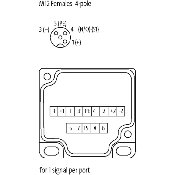 Couvercle pour répartiteur 8xM12 4p avec câble 5m PUR/PVC-Lire la description