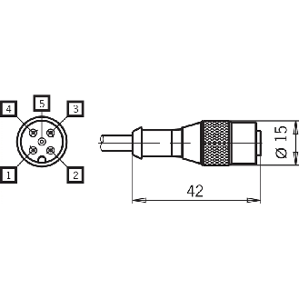 Commande d'assentiment, 3 positions, câble 15m et connecteur SVM5-Lire la description