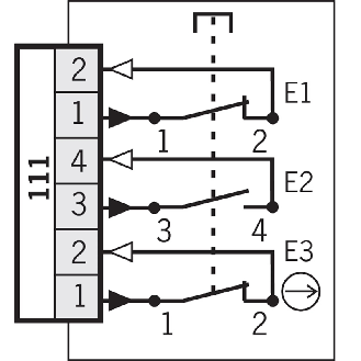 Commande d'assentiment 1F+1O+1O, 3 positions, fiches plates-Lire la description