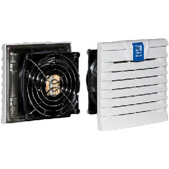 SK Ventilateur à filtre TopTherm, débit d'air 52/63 m³/h, 230 V, 1~, 50/60 Hz, L148,5 x H148,5 x P16 mm, CEM-Lire la description