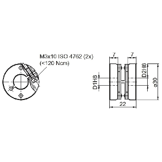 Accouplement flexible D1=8 / D2=10-Lire la description