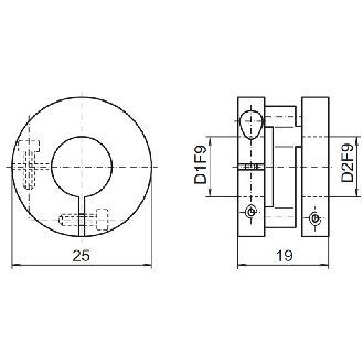 Accouplement divisible K/K L=19 d1=10/d2=06-Lire la description