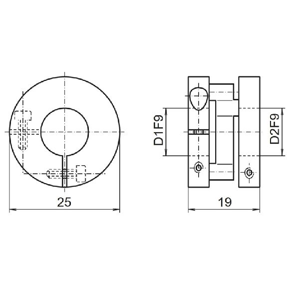 Accouplement divisible K/K L=19 d1=10/d2=06-Lire la description