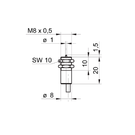 Commutateur de précision M8x20mm NF FP=100g Câble 2m Commutateur de précision M8x20mm NF FP=100g Câble 2m-Lire la description