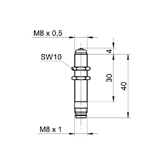 Commutateur de précision M8x40(30)mm 2 fils DC NF FP=75g M08 3P-Lire la description