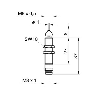 Commutateur de précision M8x37(27)mm PNP NO FP=75g M08 3P-Lire la description