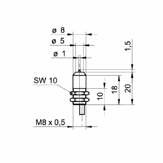 Commutateur de précision M8x20mm NF FP=100g Câble 0,8m-Lire la description