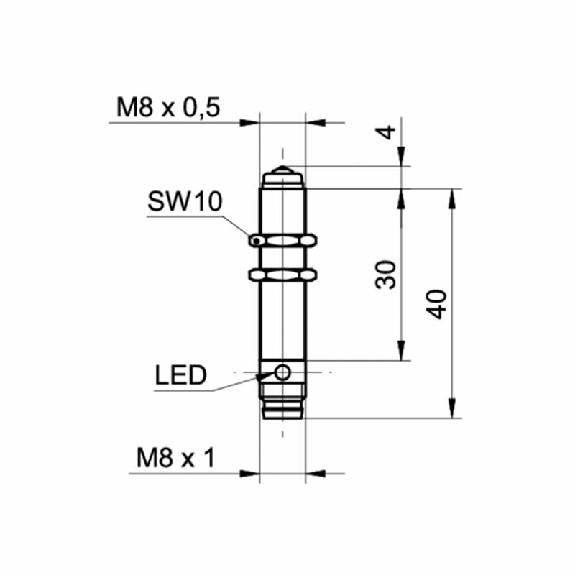 Commutateur de précision M8x30mm PNP NO FP=75g 24Vdc M08 3P Commutateur de précision M8x30mm PNP NO FP=75g 24Vdc M08 3P-Lire la description
