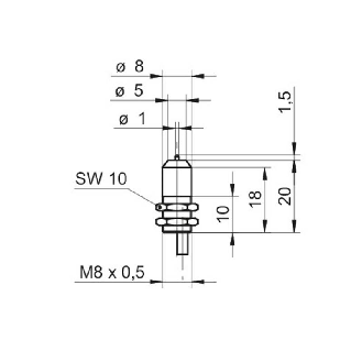 Commutateur de précision M8x20mm NF FP=100g Câble 2m-Lire la description