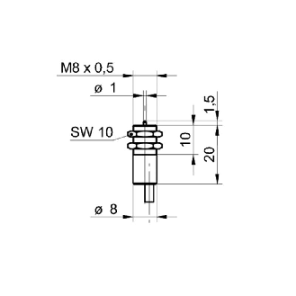 Commutateur de précision M8x20mm NF FP=50g Câble 0,8m-Lire la description