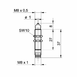 Commutateur de précision M8x37(27)mm 2 fils DC NF FP=75g M08 3P-Lire la description
