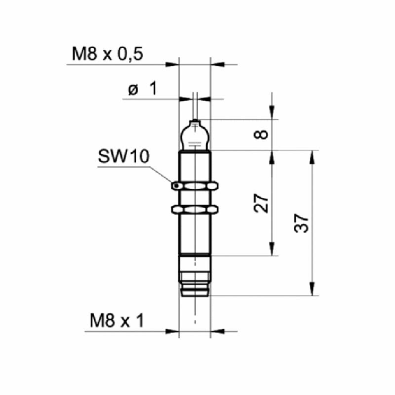 Commutateur de précision M8x37(27)mm 2 fils DC NF FP=75g M08 3P-Lire la description
