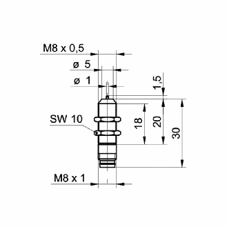 Commutateur de précision M8x30(20)mm NF FP=30g M08 3P-Lire la description