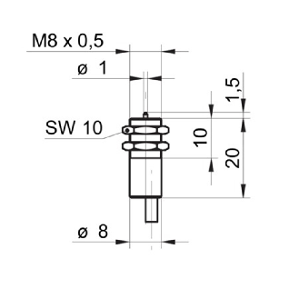 Commutateur de précision M8x20mm NF FP=30g Câble 2m-Lire la description