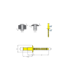 Rivets haute résistance M-LOCK tête plate clou cannelé  ST/ST - Tête plate - 4,8x10,5 mm 250 Pièces
