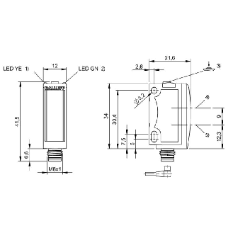 Mesure de distance LR P=10-85mm 1-10V PNP / M08 4P-Lire la description