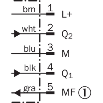 Capteur de distance P=0,2-30m PNP(x2) / M12 5P-Lire la description