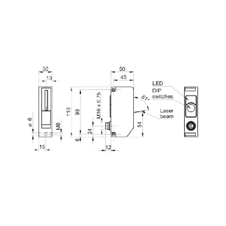 Compteur Laser d'exemplaires Ligne P=0-120mm Opto-isolé, DIN 45322 6P-Lire la description