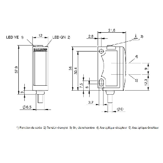 Mesure de distance LR P=20-80mm 1-10V PNP / Câble 2m PVC-Lire la description