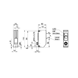 Compteur Laser d'exemplaires Ligne P=0-60mm Push-pull, DIN 45322 6P-Lire la description