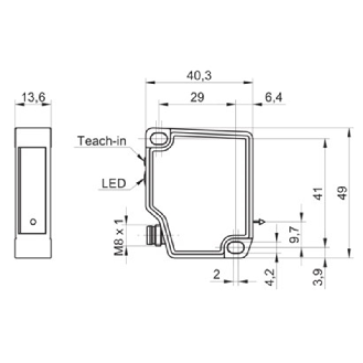 Mesure de distance Point P=50-550mm 4-20mA/2-10mA IO-Link / M08 4P-Lire la description