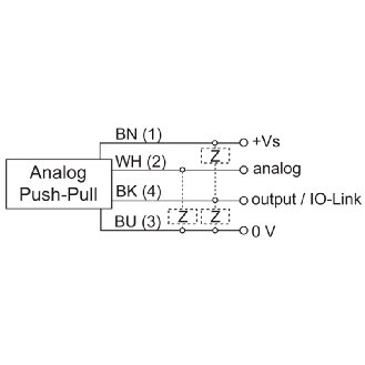 Mesure de distance Point P=50-550mm 4-20mA/2-10mA IO-Link / M08 4P-Lire la description