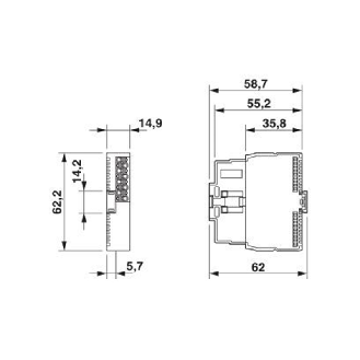 Module 4 entrées analogiques, 4-20mA, 2 fils, IP20-Lire la description