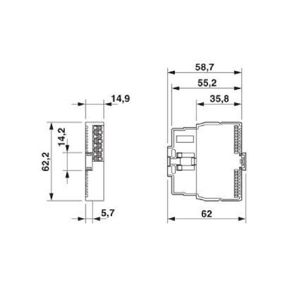 Module 4 entrées analogiques, 4-20mA, 2 fils, IP20-Lire la description