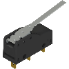 Microrupteur Levier 1NO+1NF, bornes faston