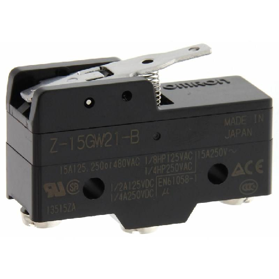Microrupteur Levier court SPDT 15A-250VAC, bornes à vis-Lire la description