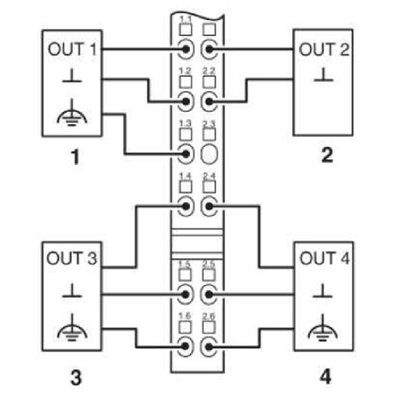 Module 4 sorties TOR 24Vdc 500mA, IP20, Inline-Lire la description
