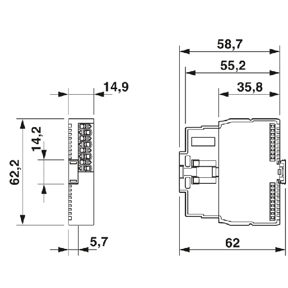 Module 4 sorties analogiques 0-10V, 2 fils, IP20-Lire la description