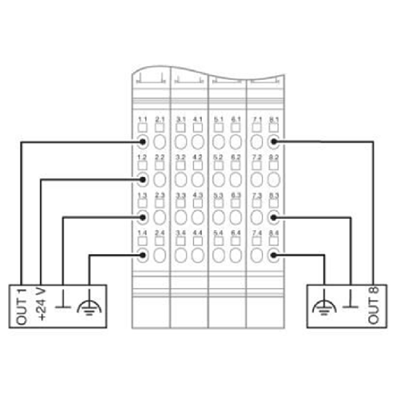 Module 8 sorties TOR 24Vdc 2A, IP20, Inline-Lire la description