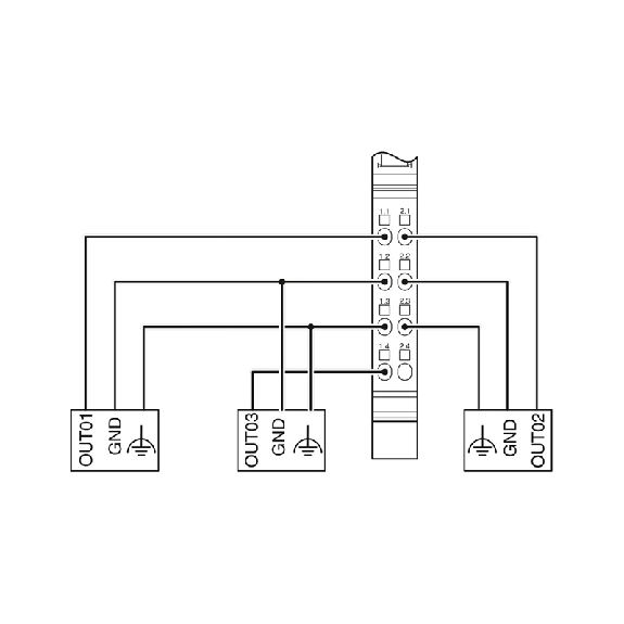Module 4 sorties TOR 24Vcc/500mA, IP20, Inline-Lire la description